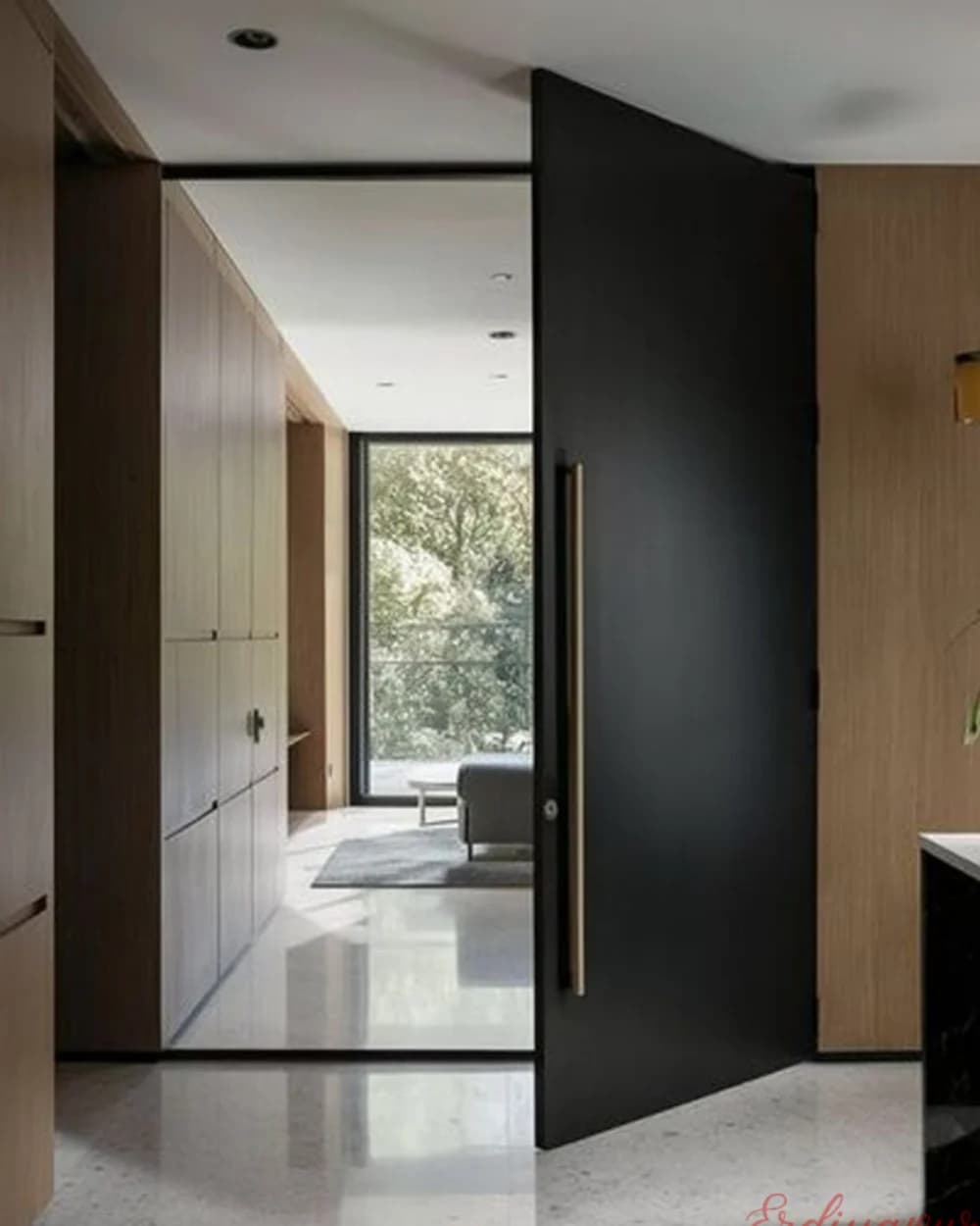 Anthracite Interior Pivot Door with Concealed Handle — product code BY-273