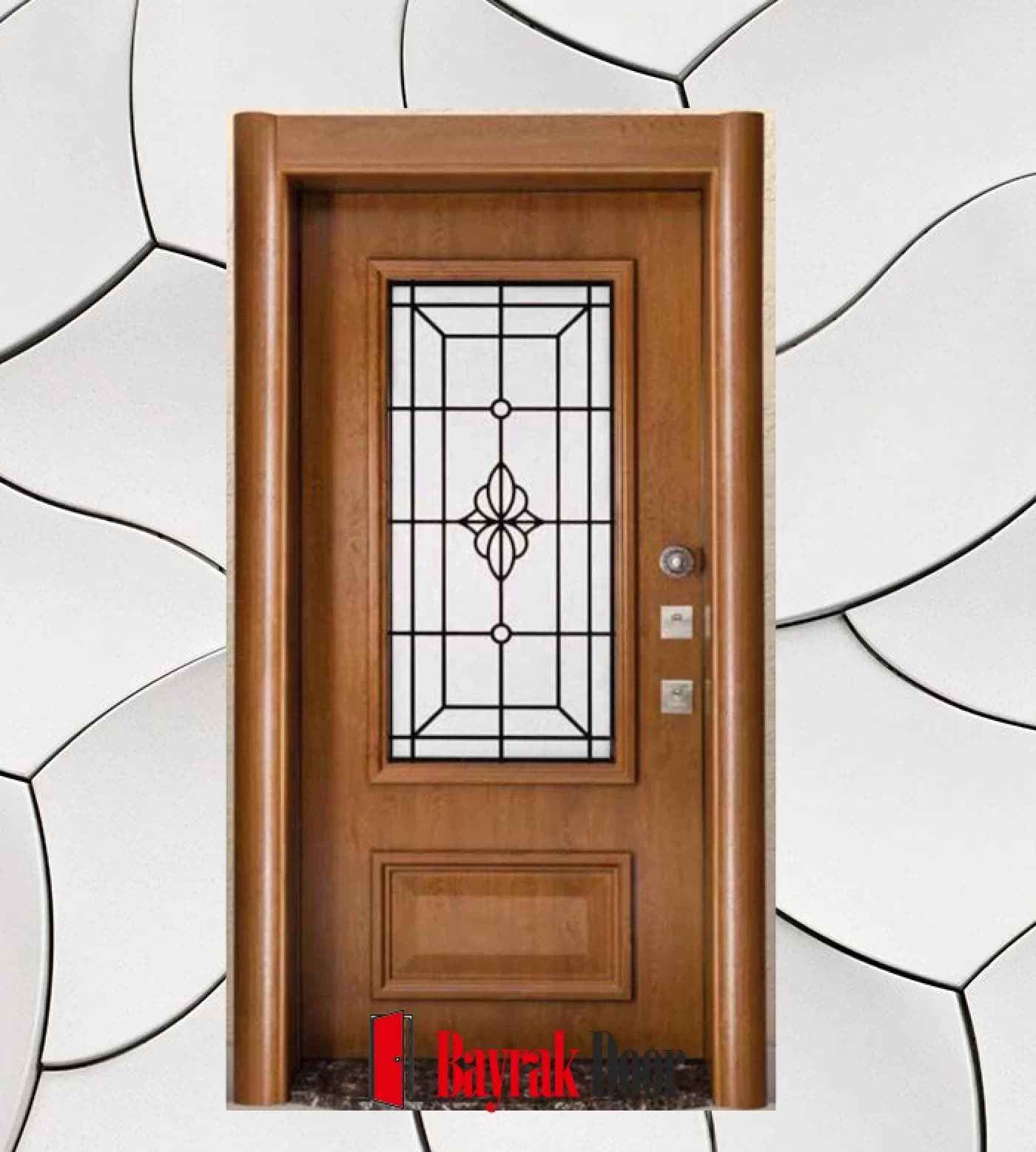 Kaset Panel Bal Rengi Meşe Çelik Kapı C-TR719
