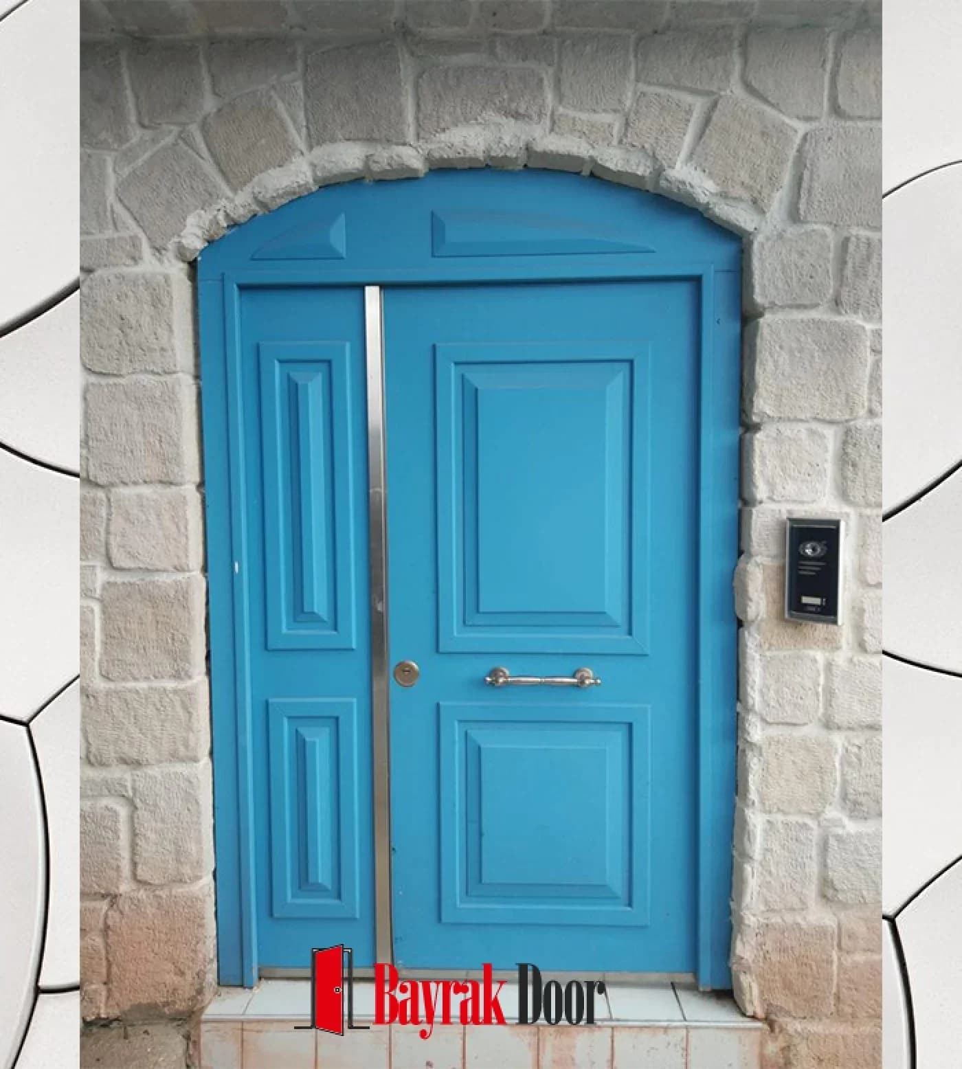 Kemerli Hatlı Turkuaz Mavi Villa Kapısı BD-TR97