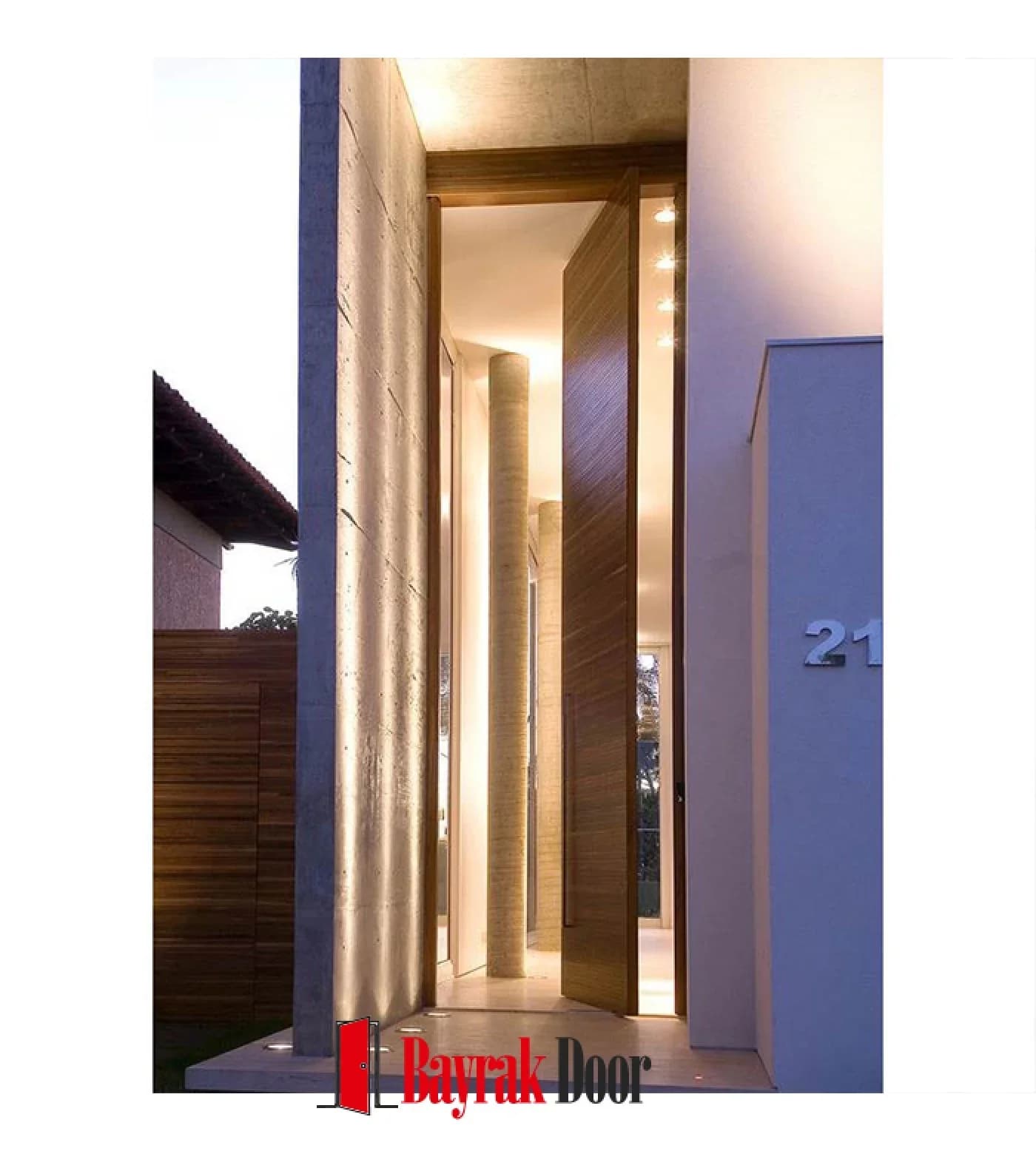 Parlak Metalik Altın Pirinç Kaplama Pivot Çelik Kapı TR340