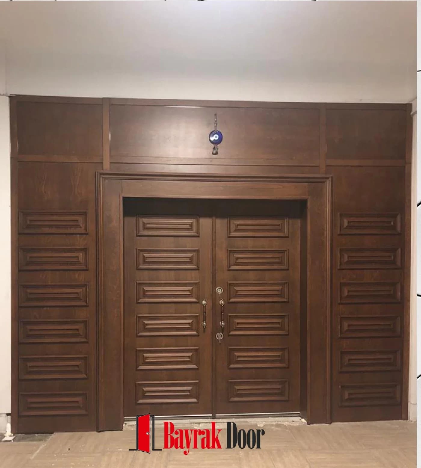 Yatay Dikdörtgen Koyu Ceviz Villa Kapısı BD-TR82