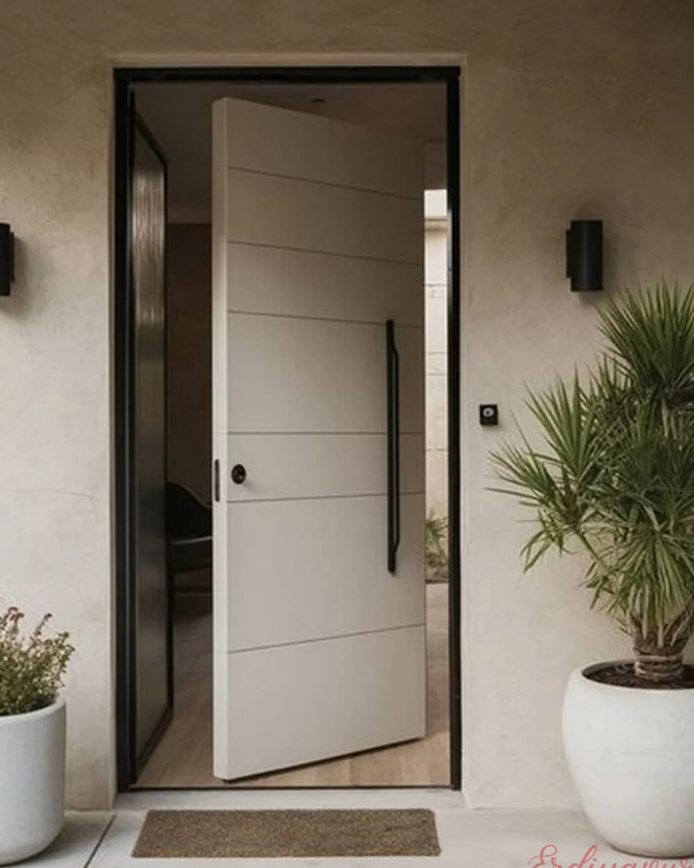 Cremefarbene Pivot-Tür mit Diagonallinien und langem Griff BY-334 Cremefarbene Pivot-Tür mit Diagonallinien und langem Griff BY-334 — Produktcode BY-334